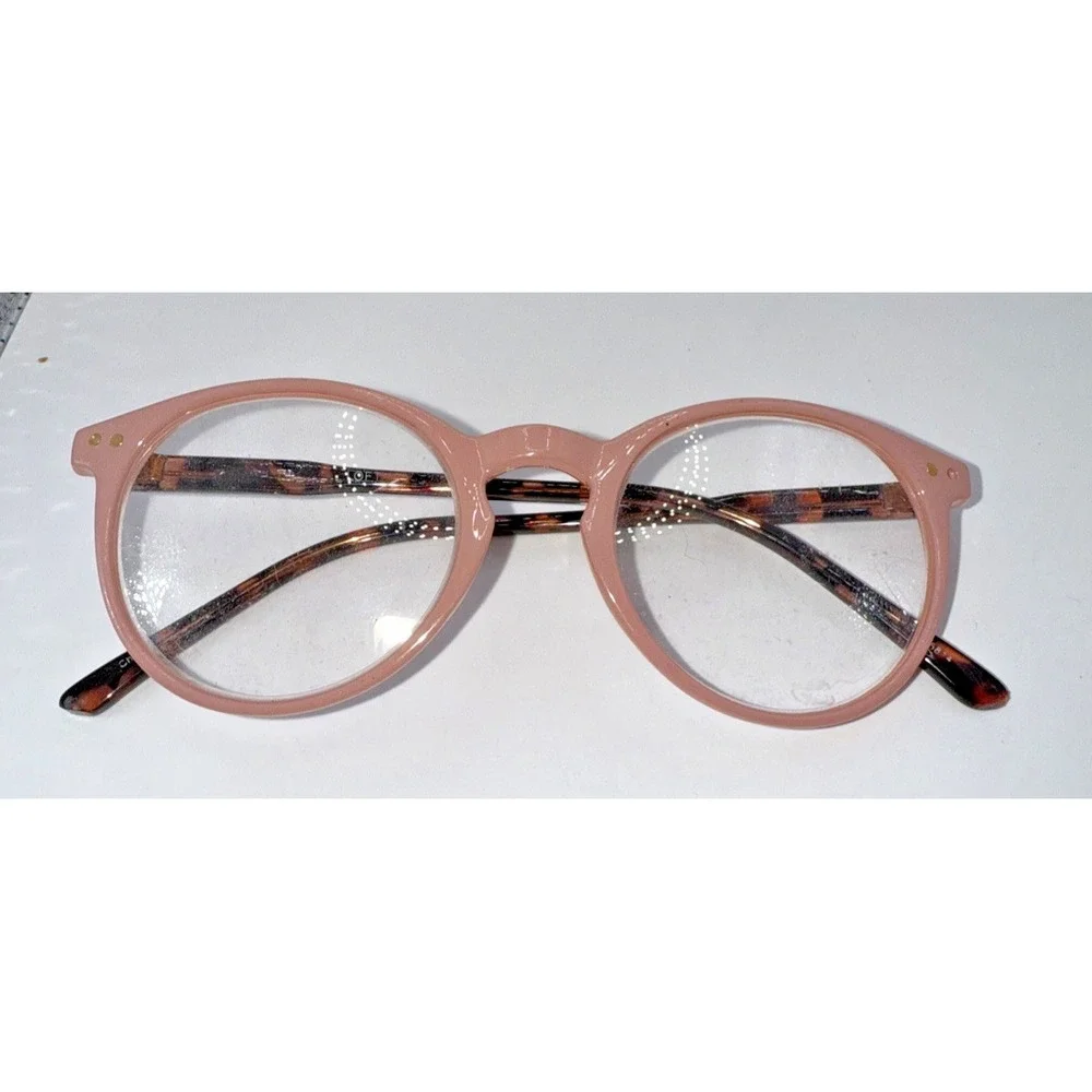 Loft Peach Tortoiseshell Eyeglass Frames - Round Retro Style Women's‎ Eyewear